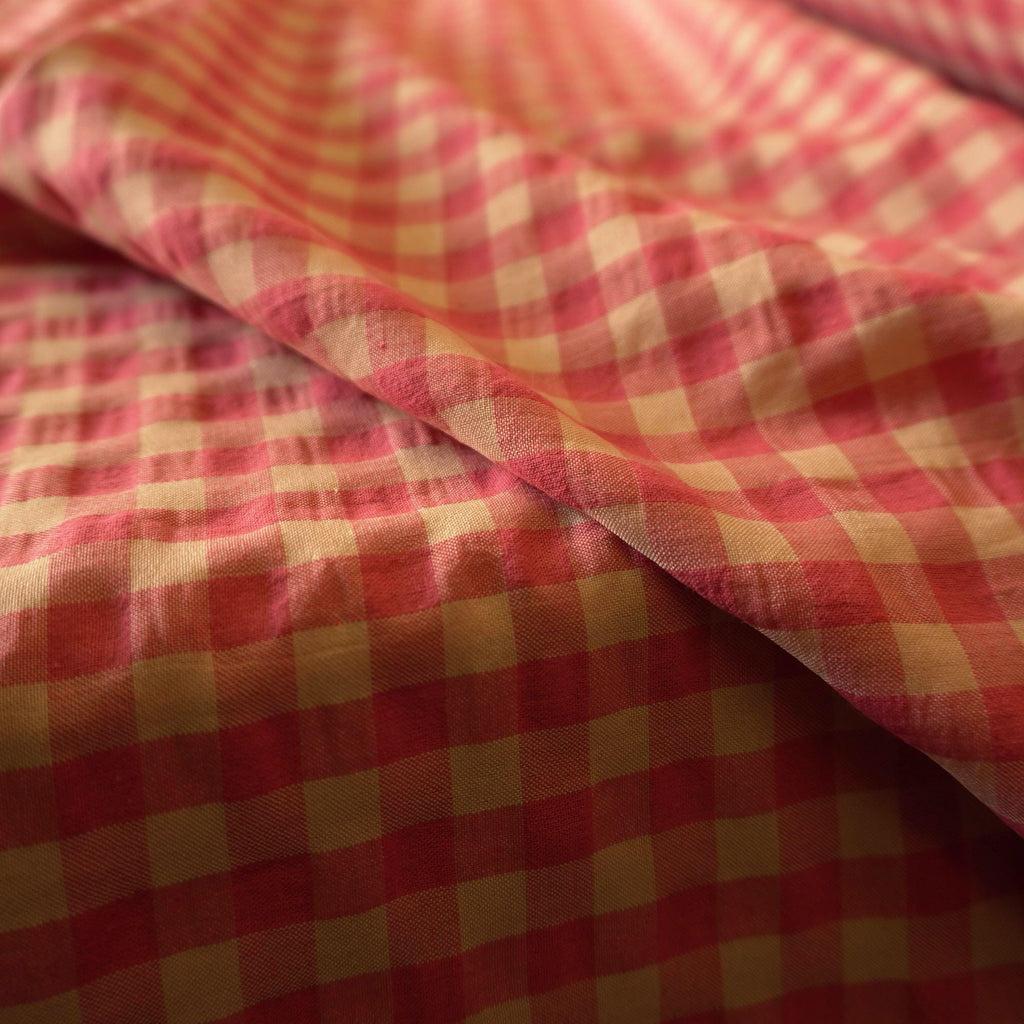 Yarn dyed cotton gingham bubble fabric