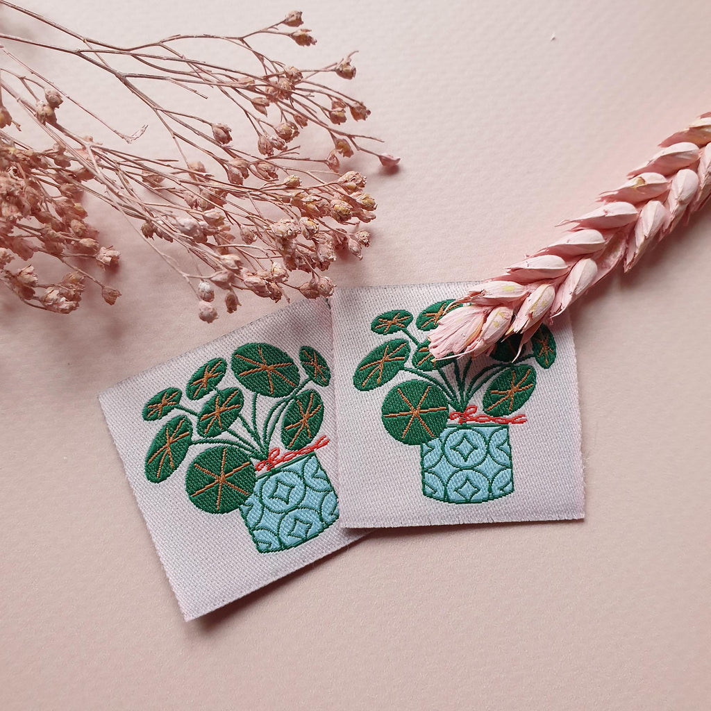 Lucky Penny Plant Embroidery Artist Labels, Pack of 6 | Sewing Labels | Garment Labels for Handmade Clothes | Sewing gifts