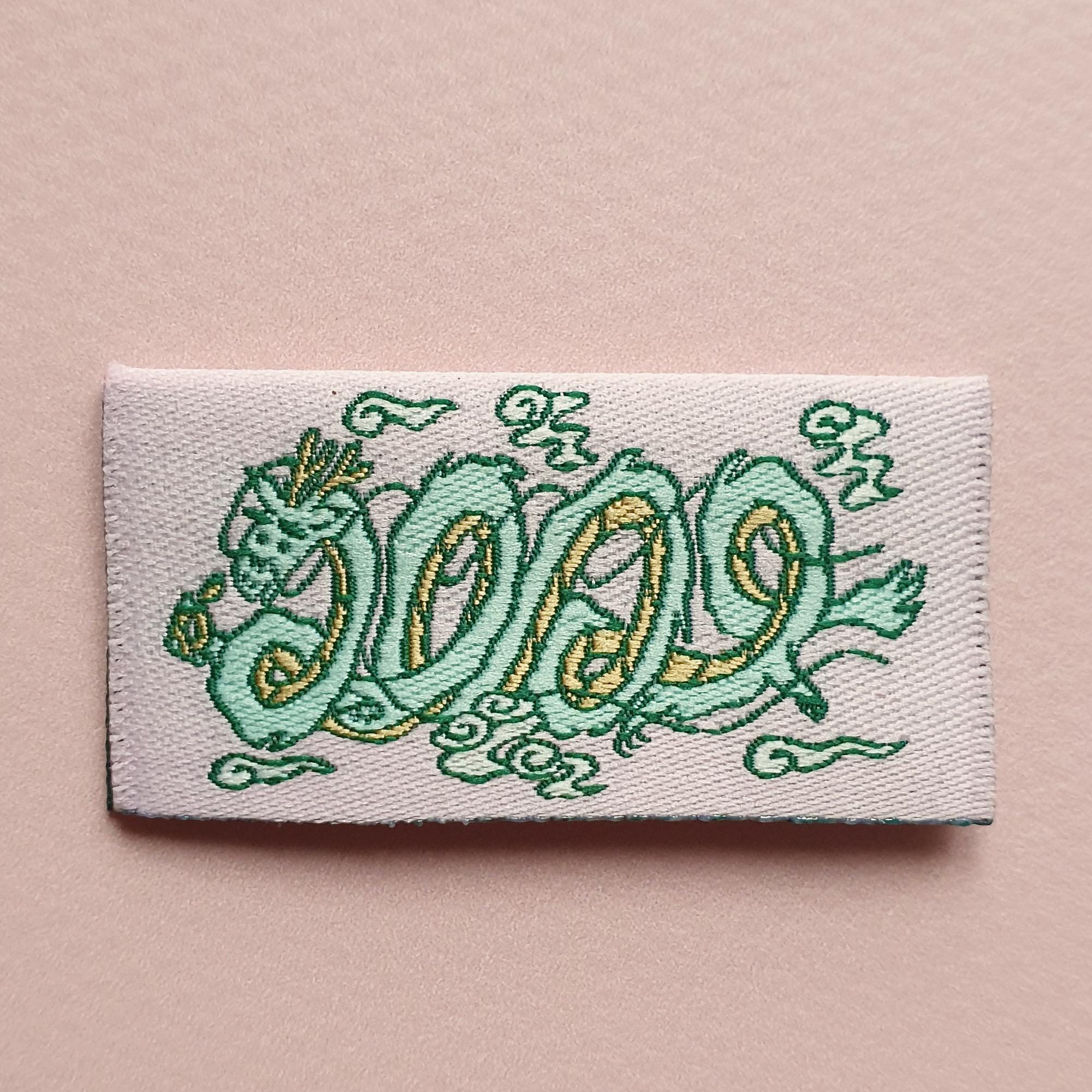 Embroidered Dragon Sewing Labels, Lucky Charm Garment Tags (Pack of 6)