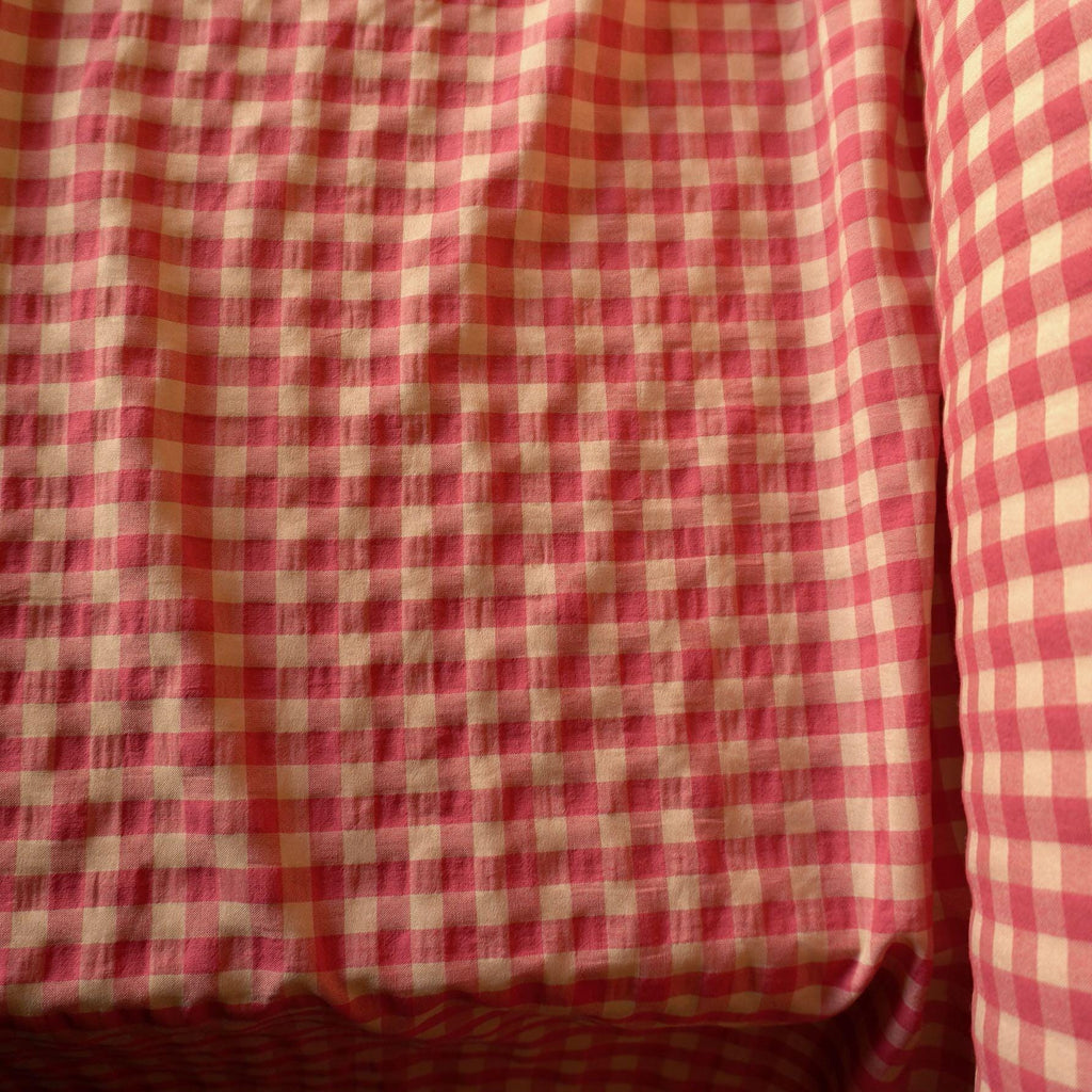 Yarn dyed cotton gingham bubble fabric