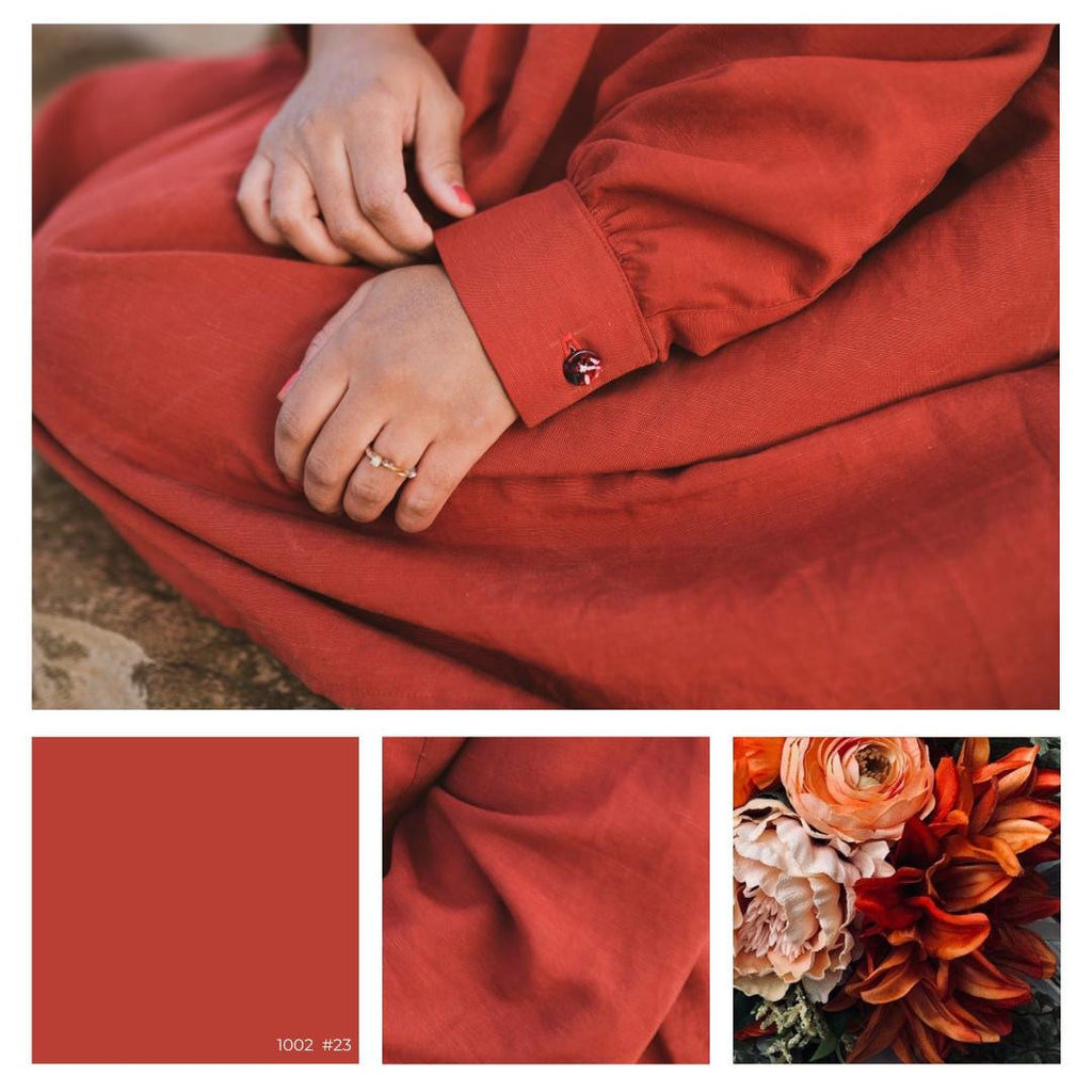 Sand washed Tencel linen - Red