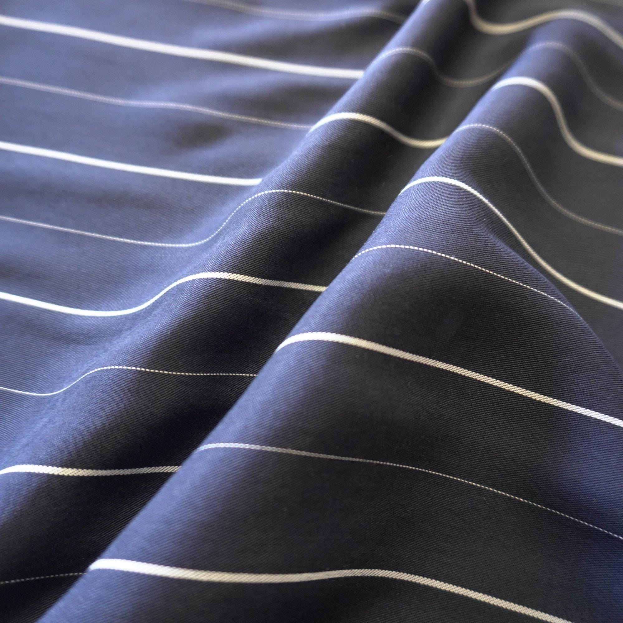 Tencel pin stripe - Navy