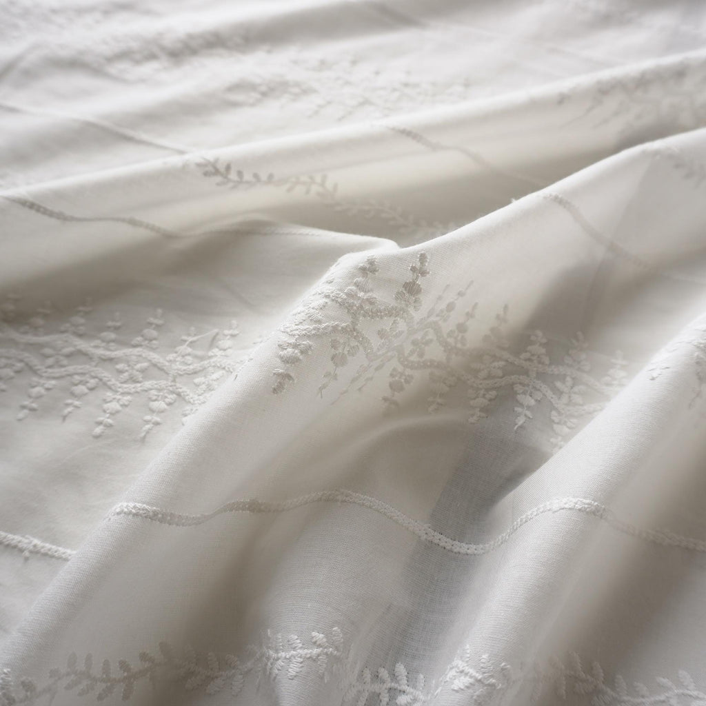 New Ivory White Cotton Embroidery Fabric