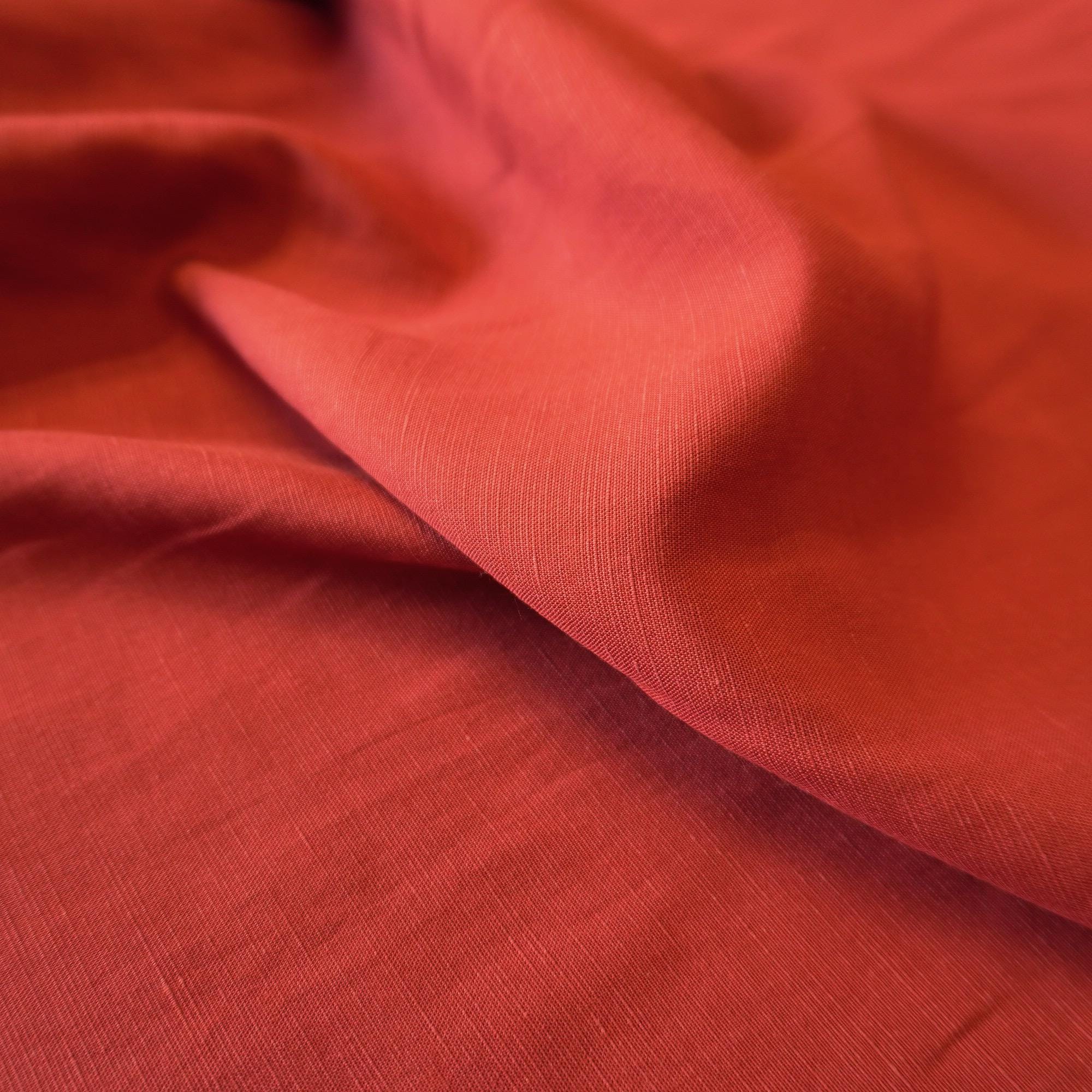 Sand washed Tencel linen - Ruby Red