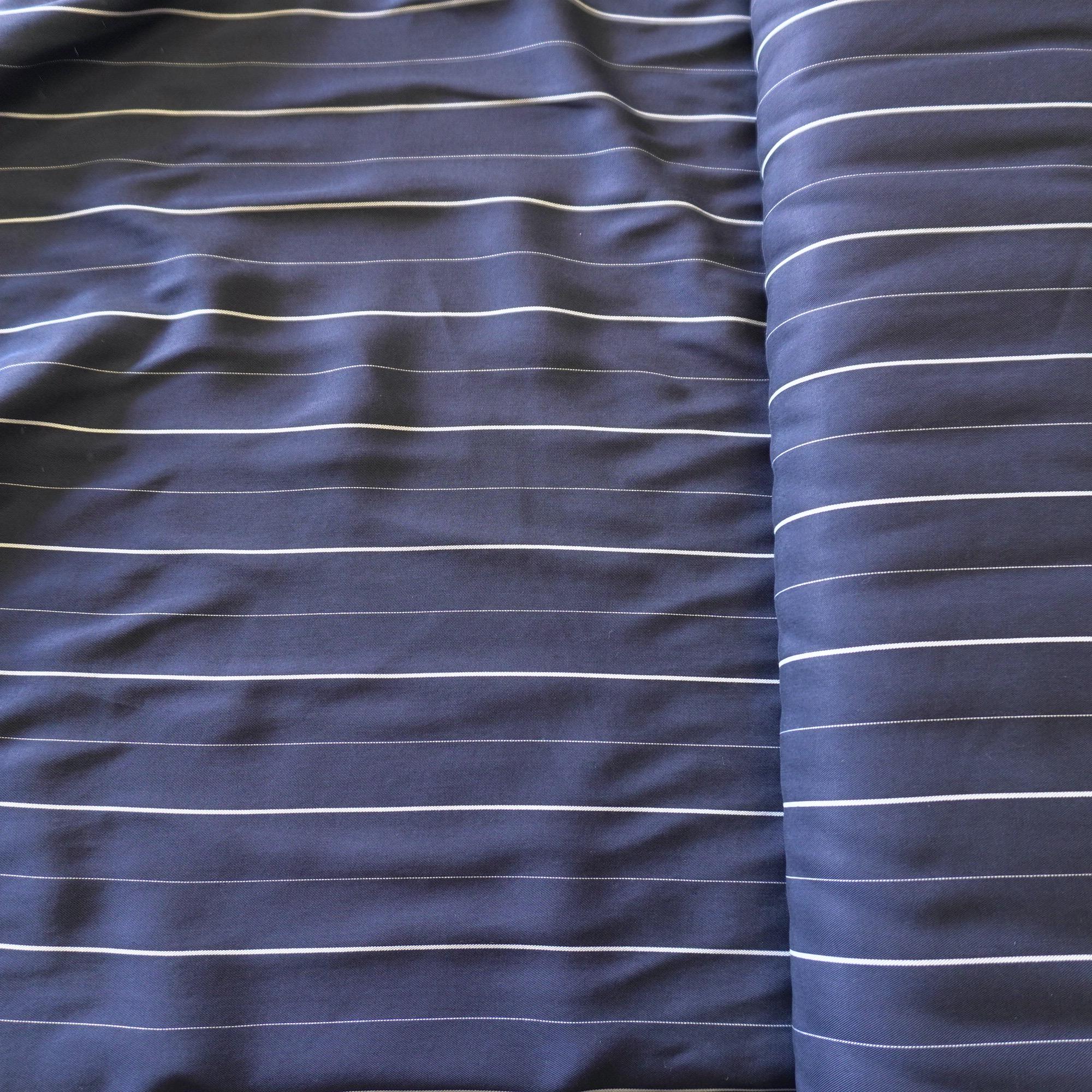 Tencel pin stripe - Navy