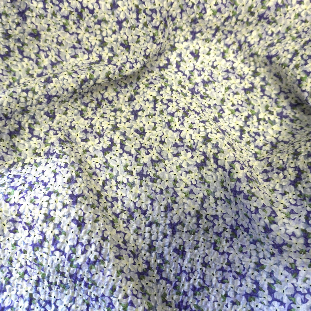 Ditsy flower cotton seersucker
