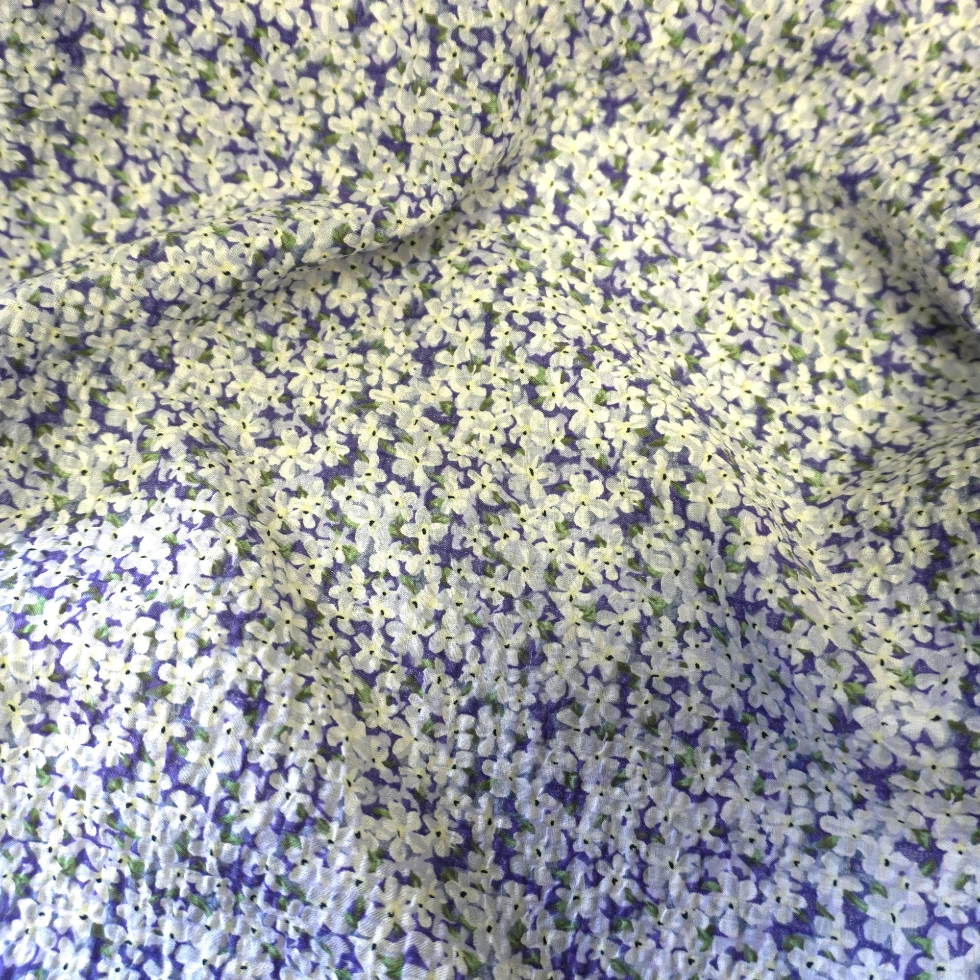 Ditsy flower cotton seersucker