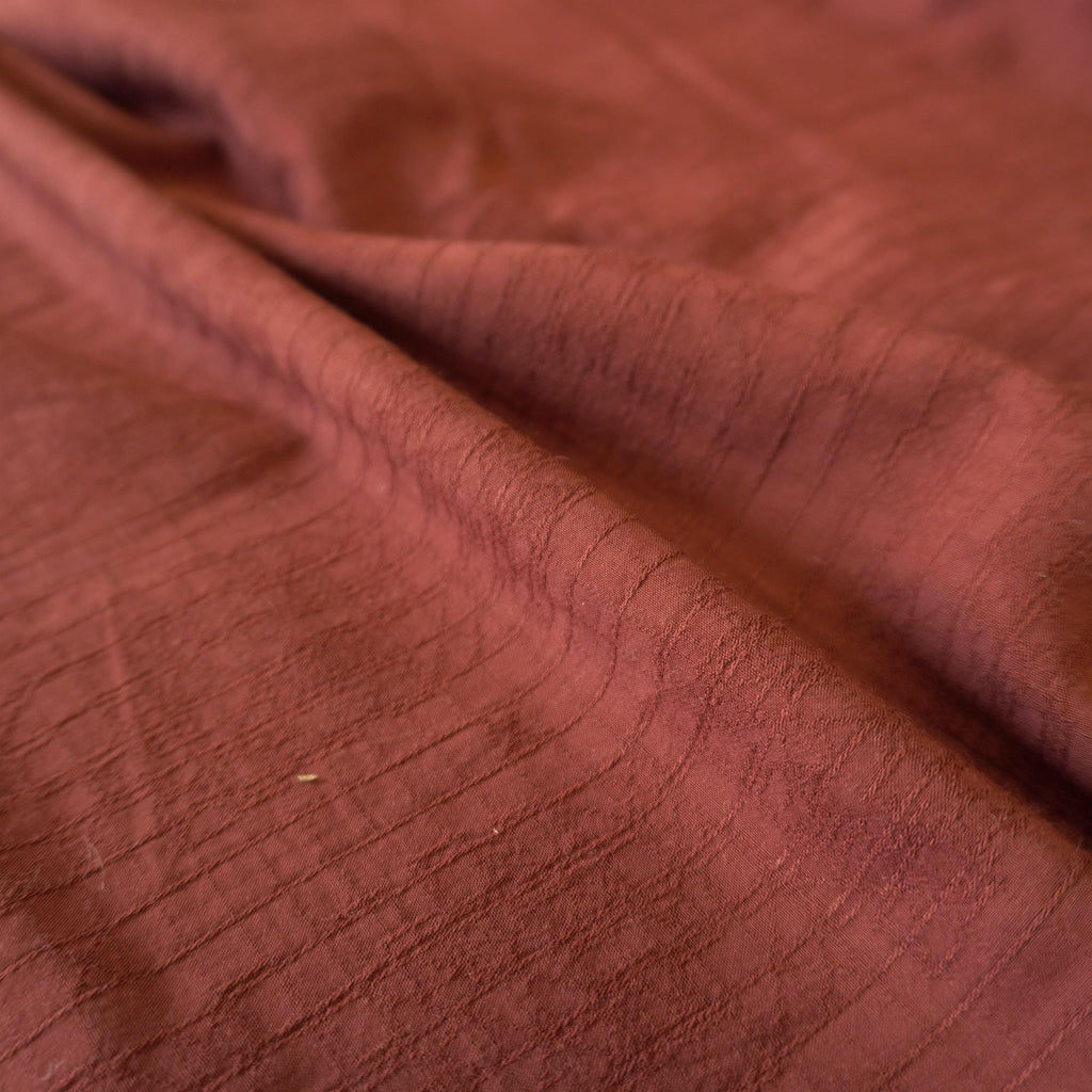 Jacquard Grid Linen - Burnt Umber Brown