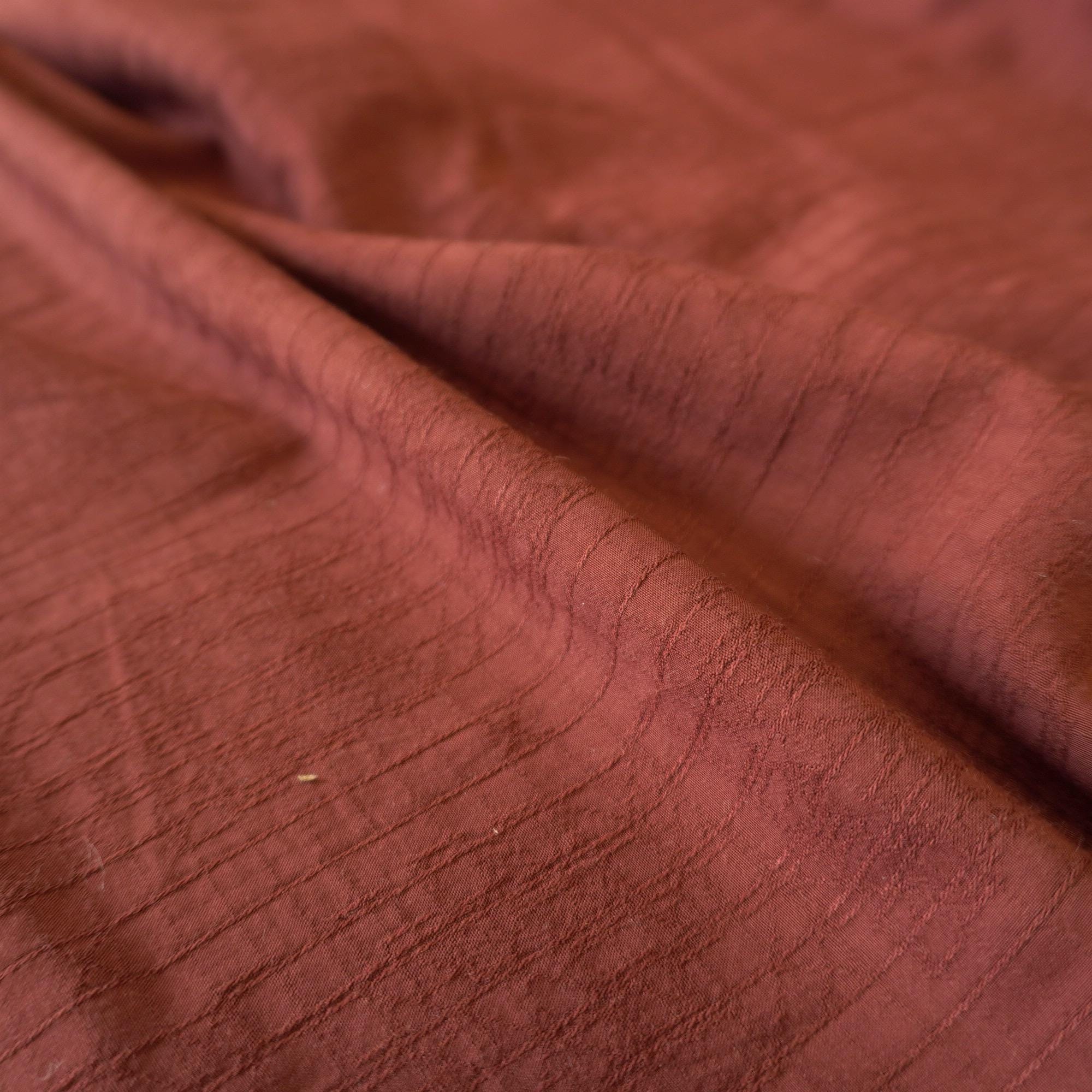 Jacquard Grid Linen - Burnt Umber Brown