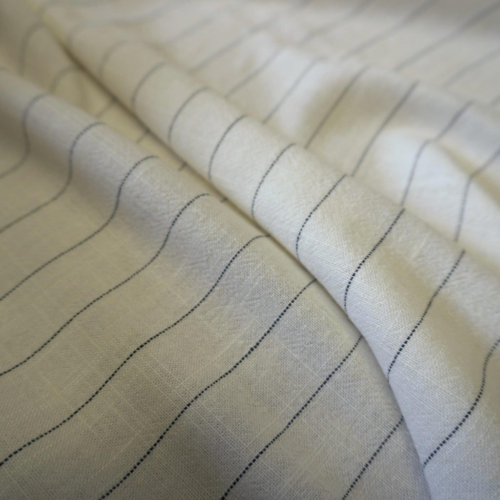 Washed White Linen Pin Stripe