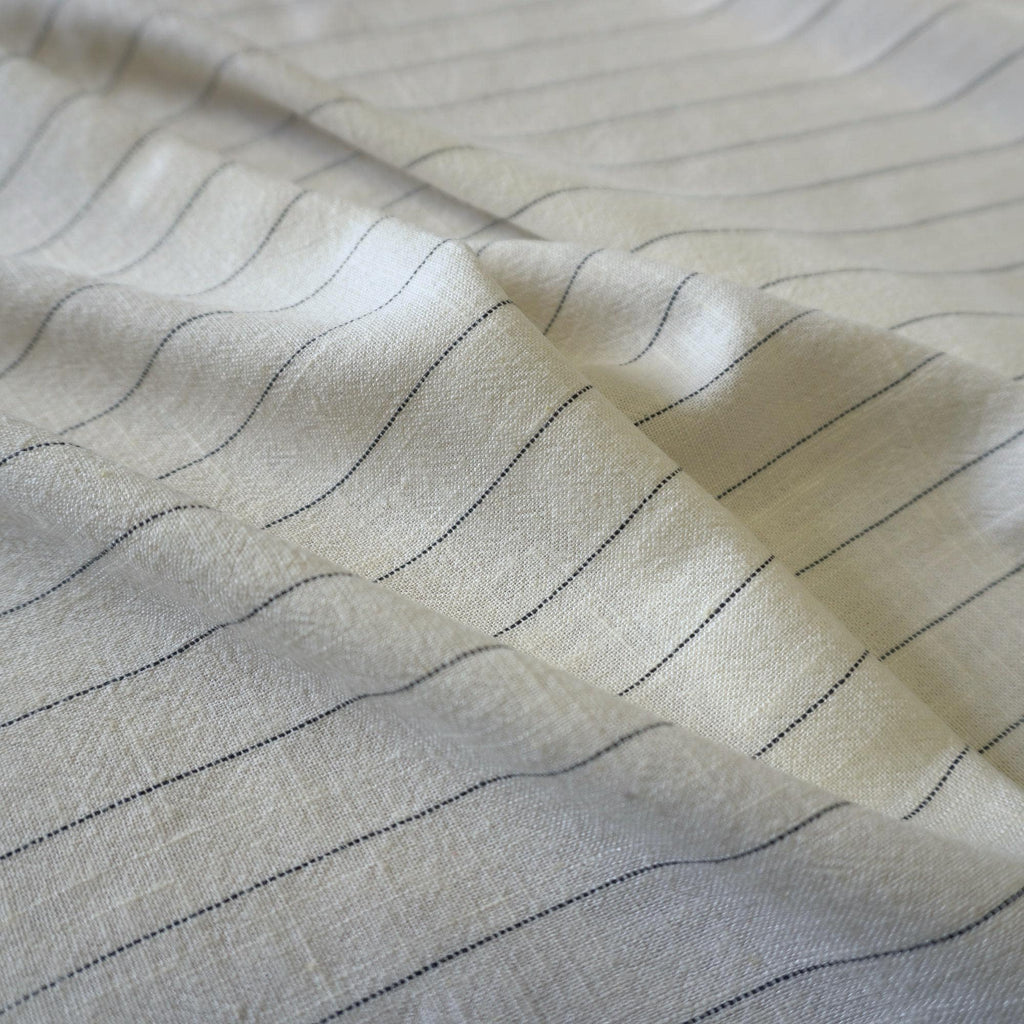 Washed White Linen Pin Stripe