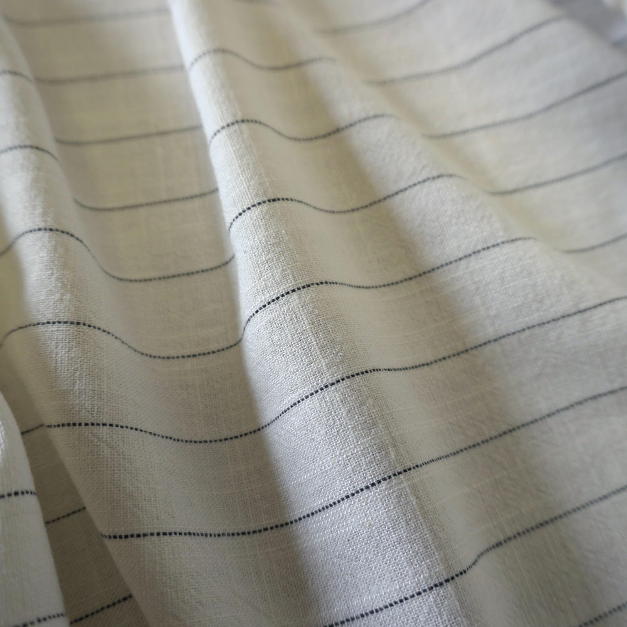 Washed White Linen Pin Stripe