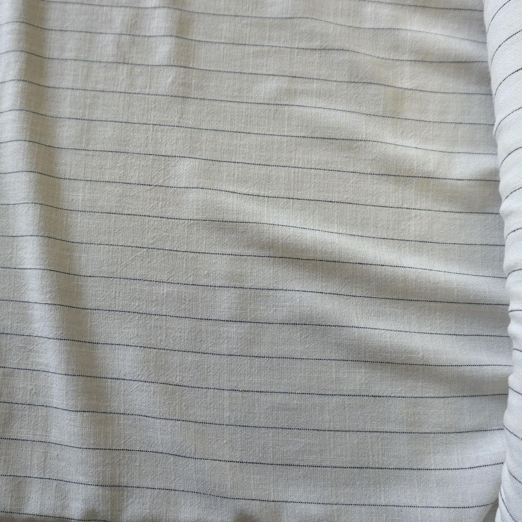 Washed White Linen Pin Stripe