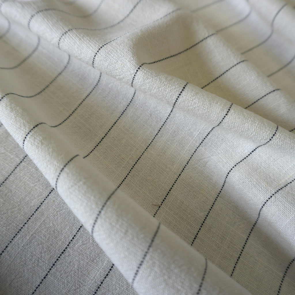 Washed White Linen Pin Stripe