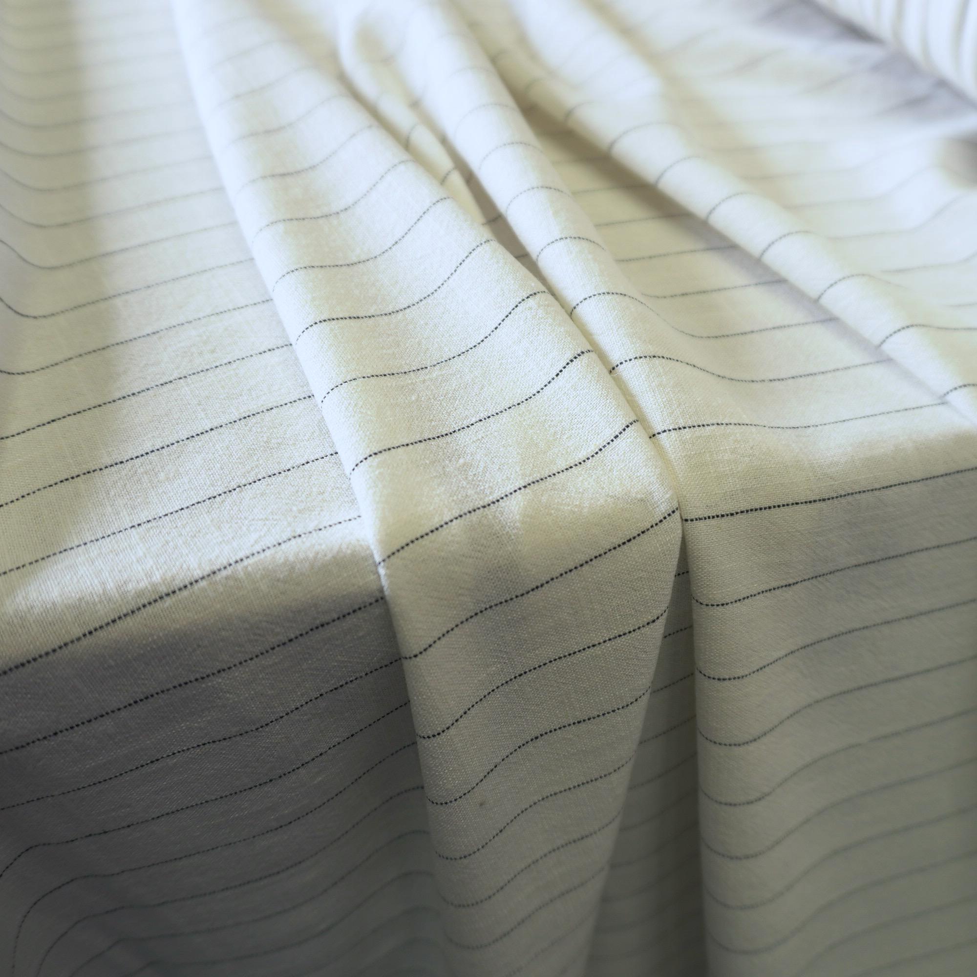 Washed White Linen Pin Stripe