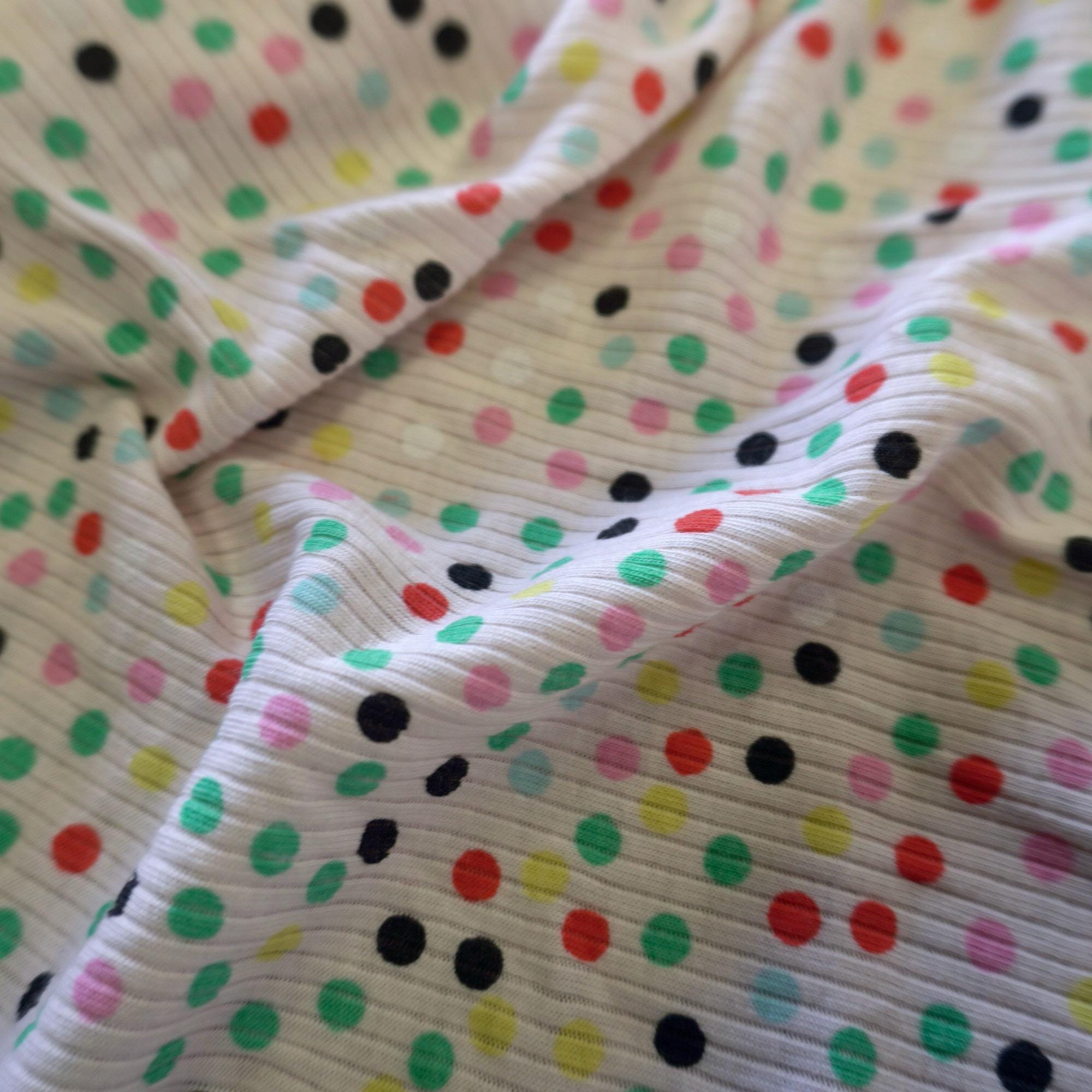 Rainbow Confetti Rib Knit Jersey – Lightweight & Playful