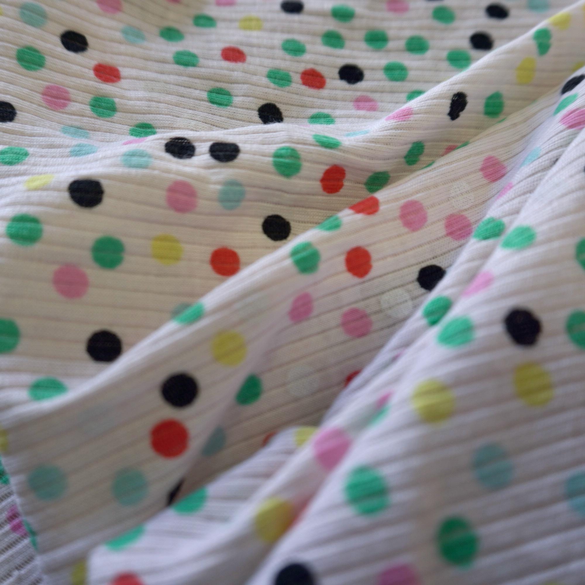 Rainbow Confetti Rib Knit Jersey – Lightweight & Playful