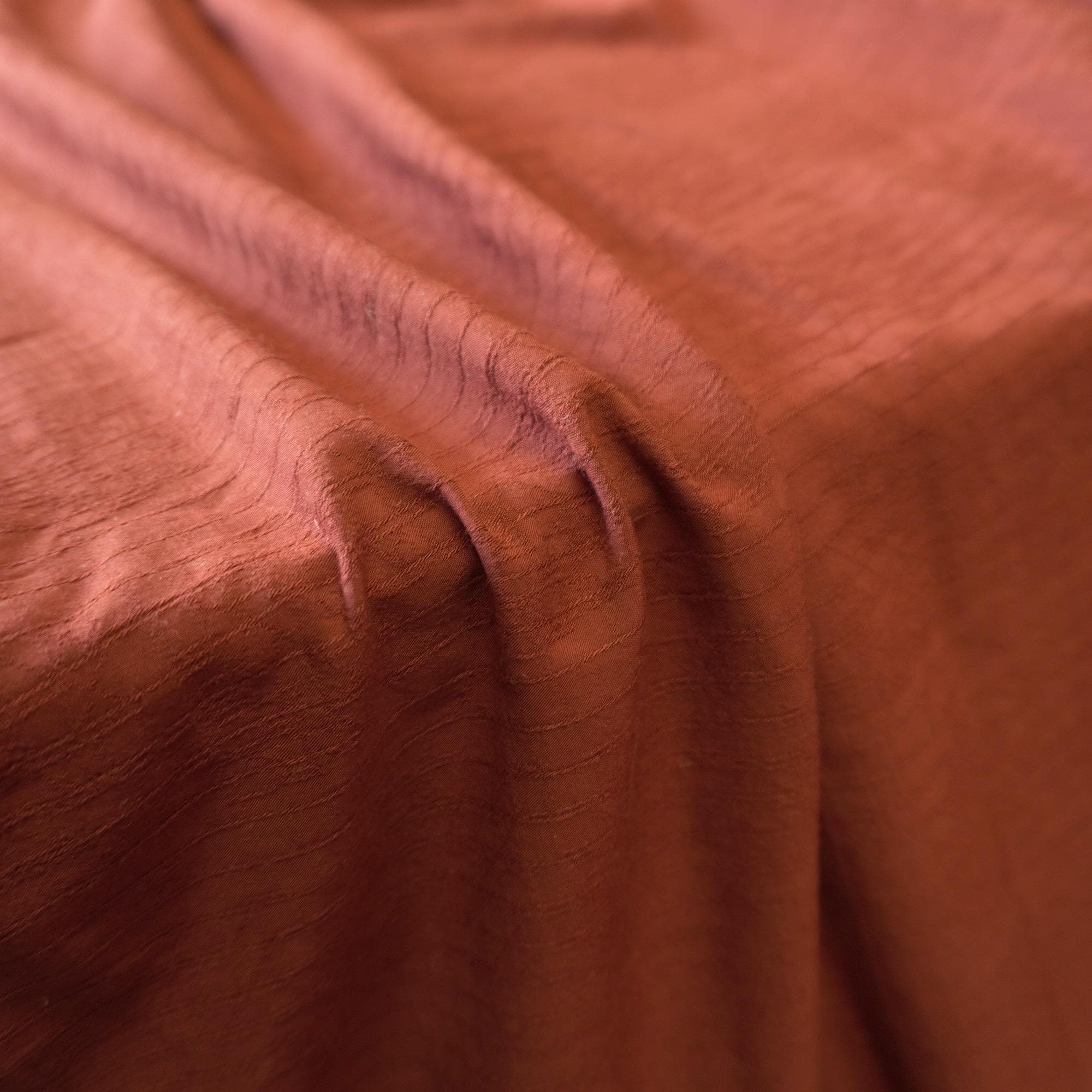 Jacquard Grid Linen - Burnt Umber Brown