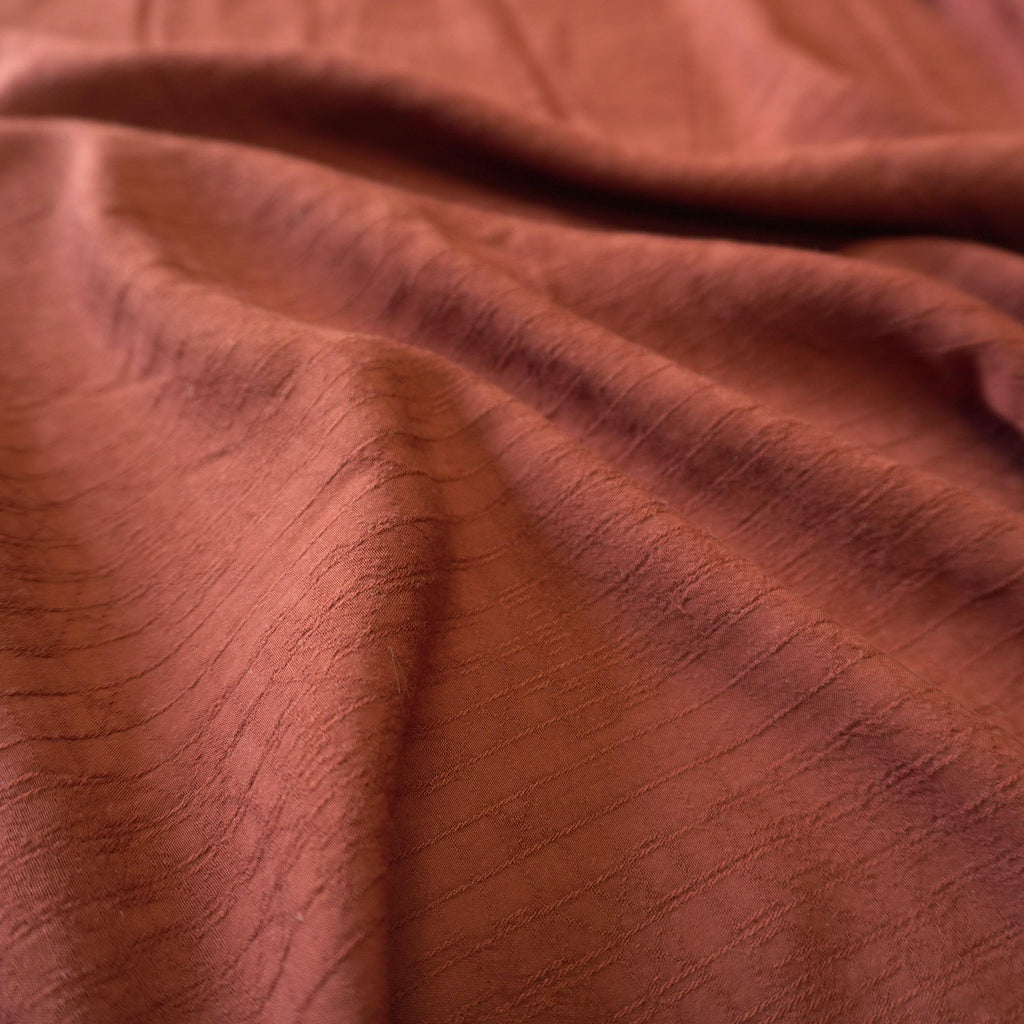 Jacquard Grid Linen - Burnt Umber Brown