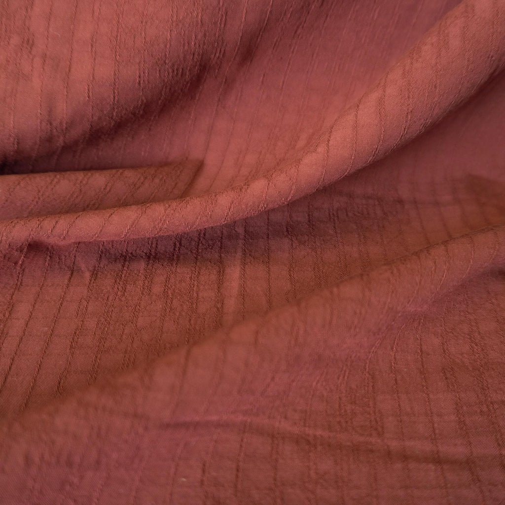 Jacquard Grid Linen - Burnt Umber Brown