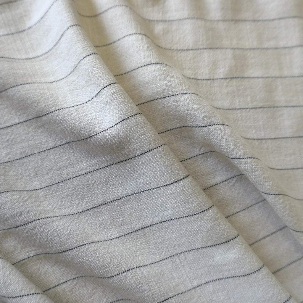 Washed White Linen Pin Stripe