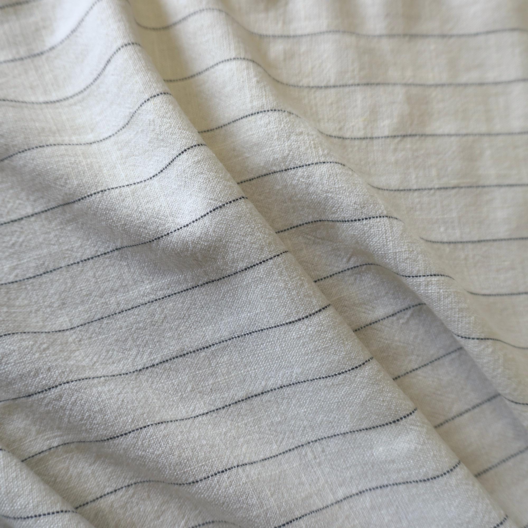 Washed White Linen Pin Stripe