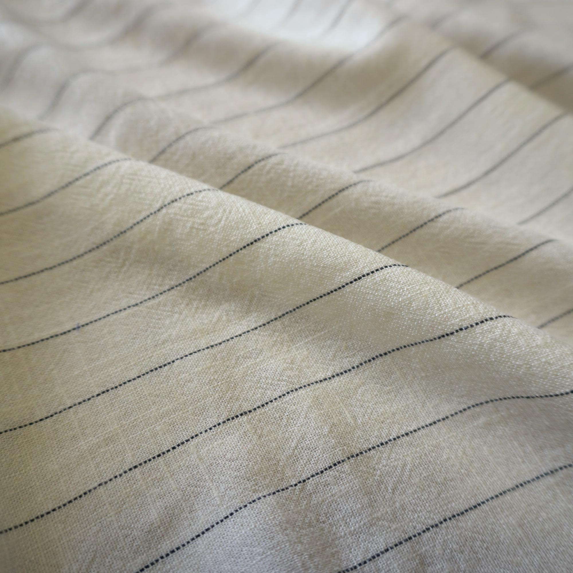 Washed White Linen Pin Stripe