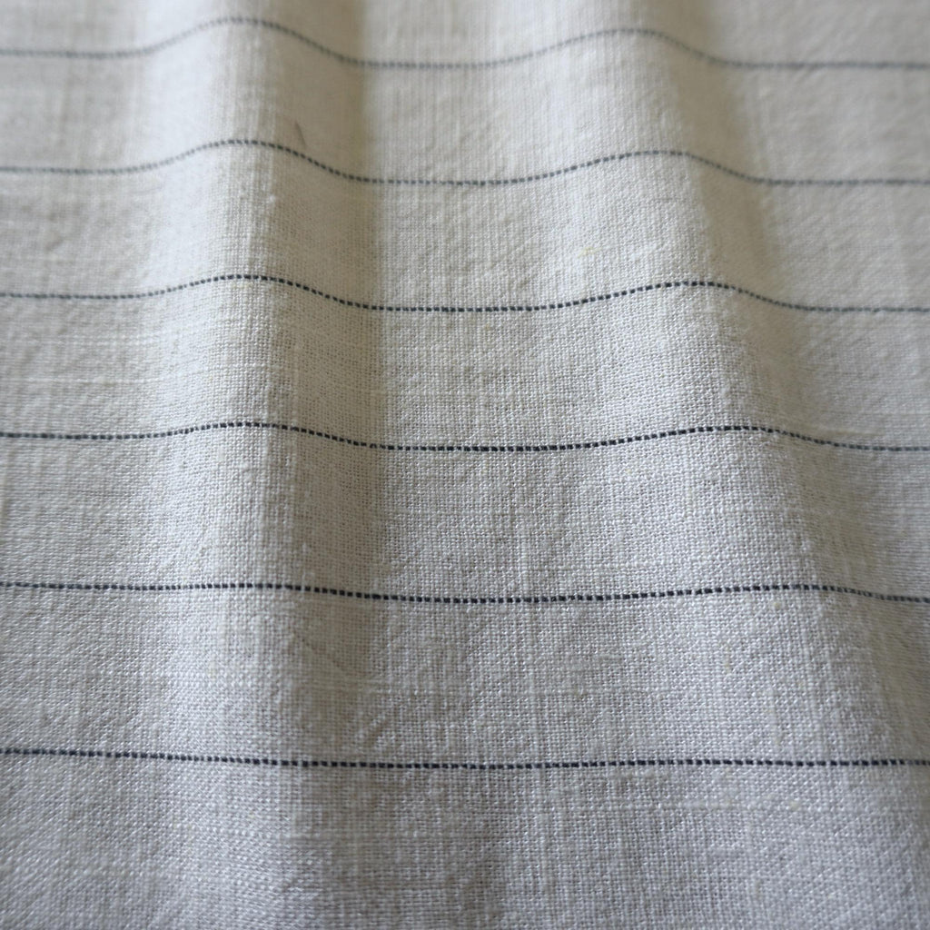 Washed White Linen Pin Stripe