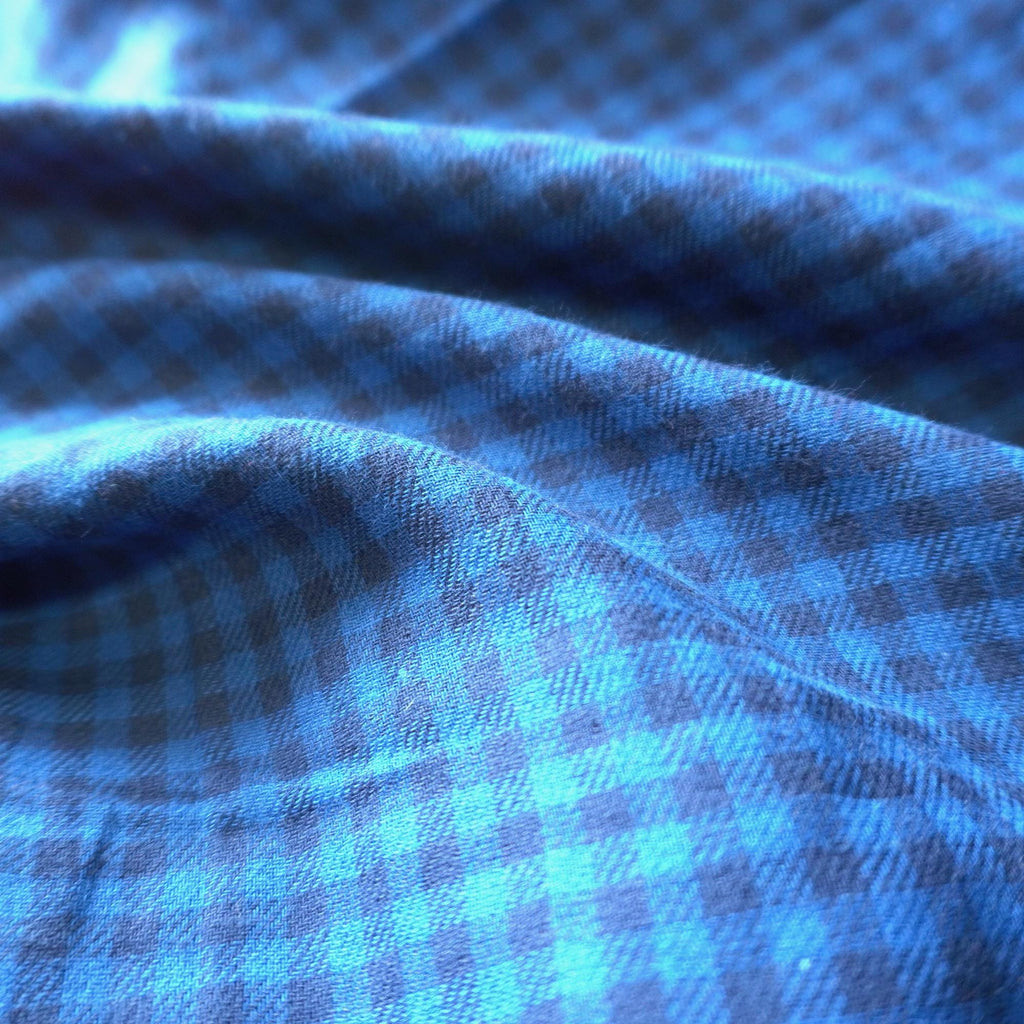 Double-Sided Brushed Cotton Gingham – Indigo Blue-Tartan