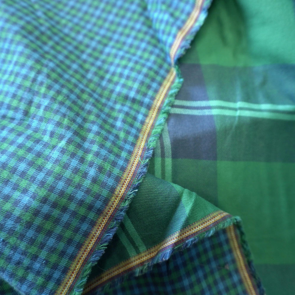 Double-Sided Brushed Cotton Gingham – Blue Green -Tartan