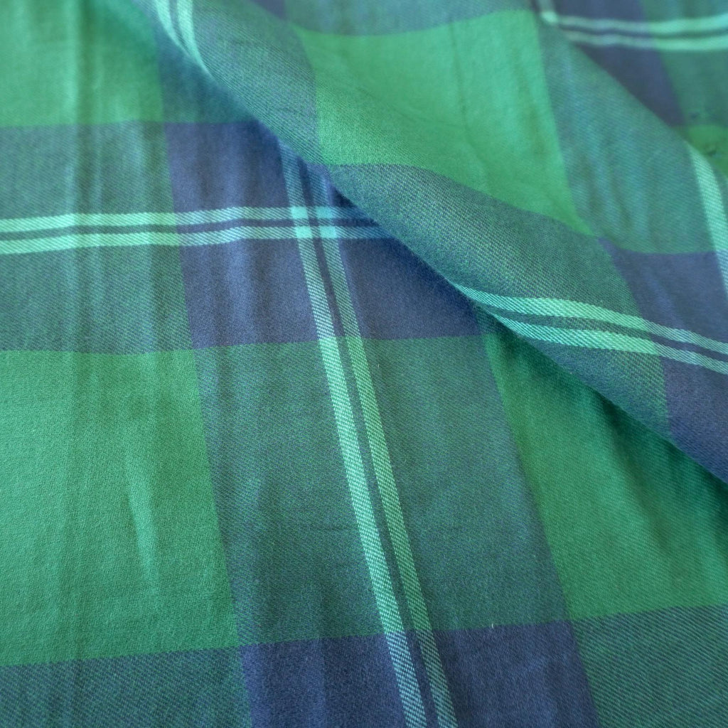 Double-Sided Brushed Cotton Gingham – Blue Green -Tartan