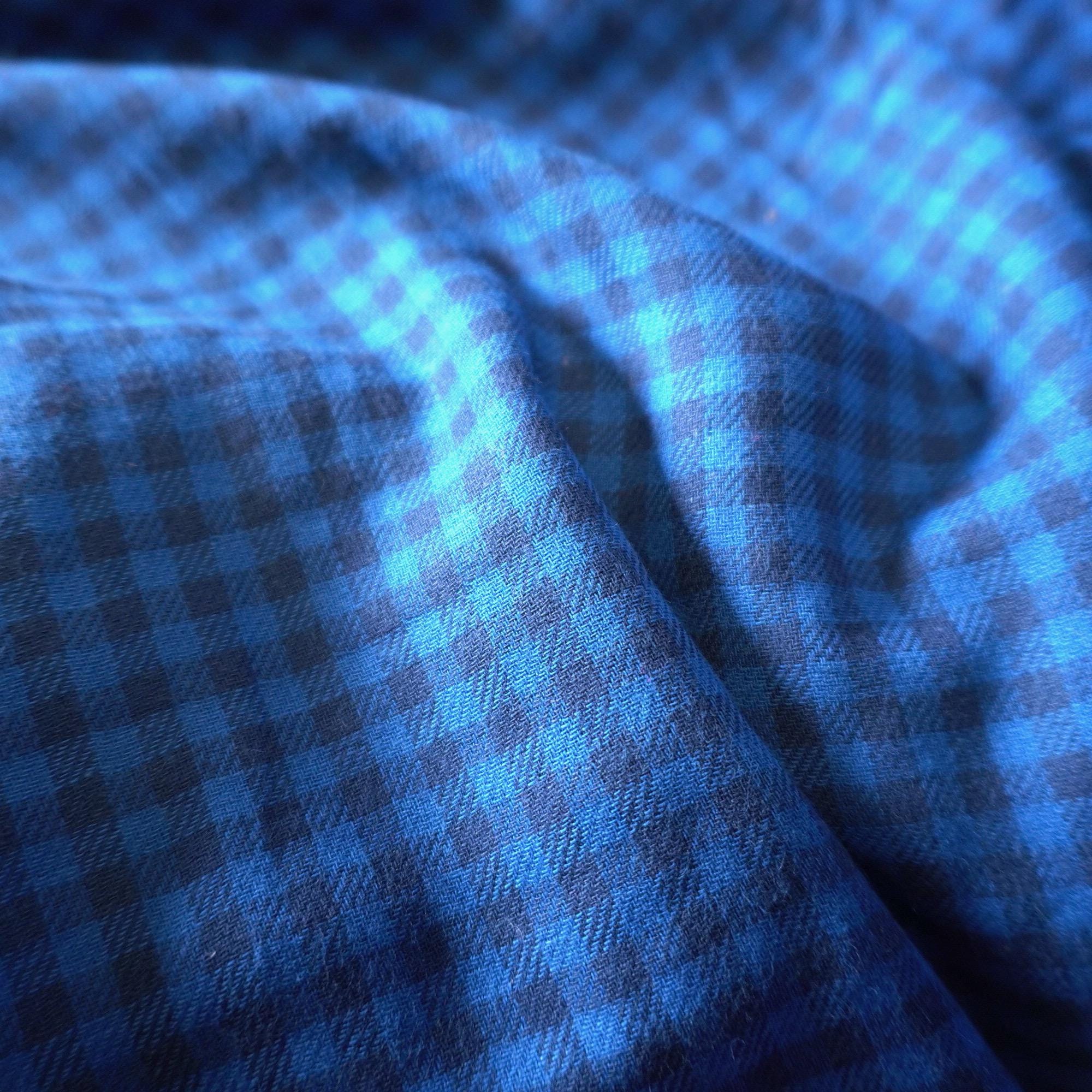 Double-Sided Brushed Cotton Gingham – Indigo Blue-Tartan