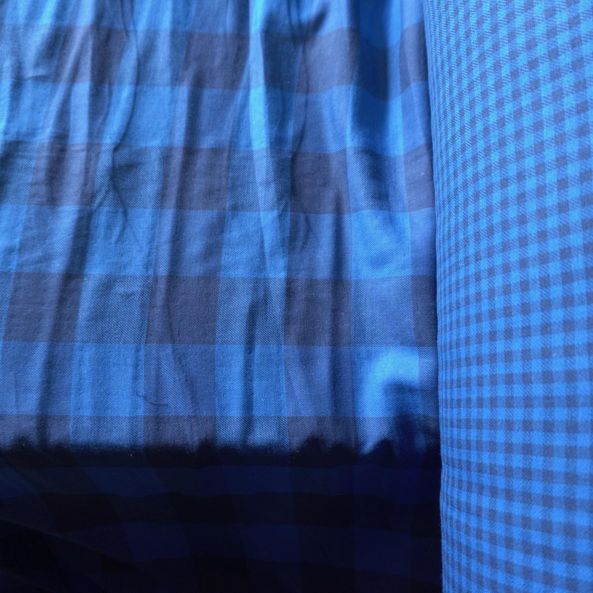 Double-Sided Brushed Cotton Gingham – Indigo Blue-Tartan