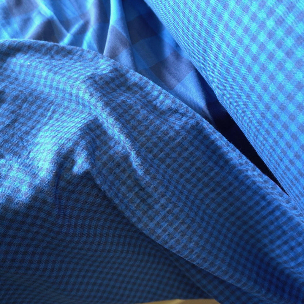 Double-Sided Brushed Cotton Gingham – Indigo Blue-Tartan