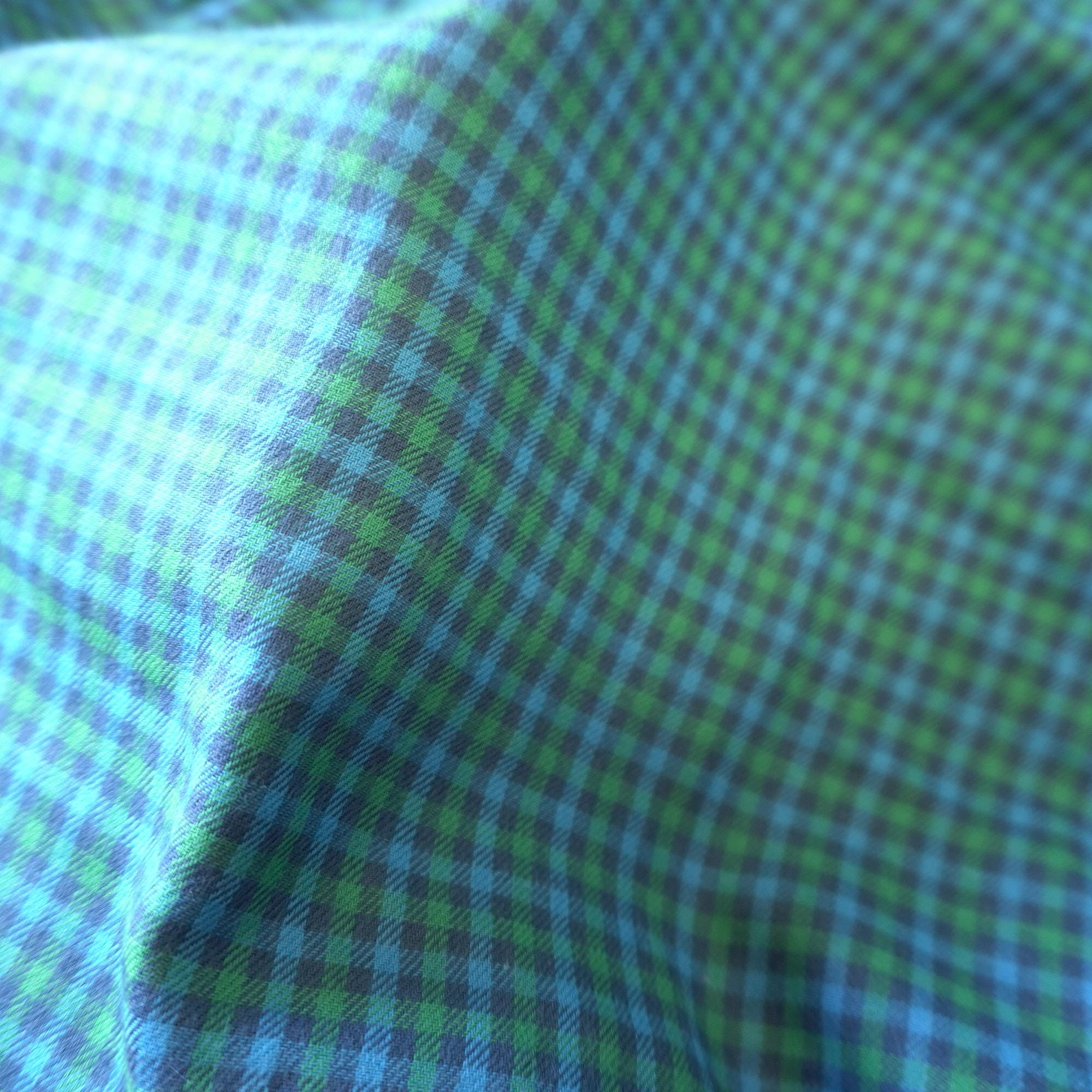 Double-Sided Brushed Cotton Gingham – Blue Green -Tartan