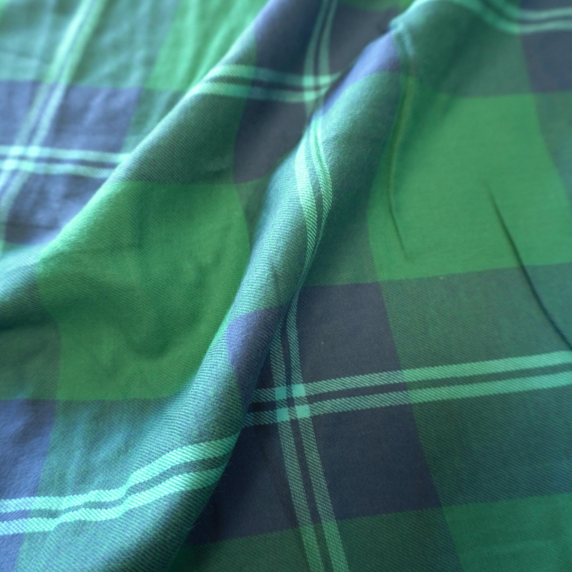 Double-Sided Brushed Cotton Gingham – Blue Green -Tartan