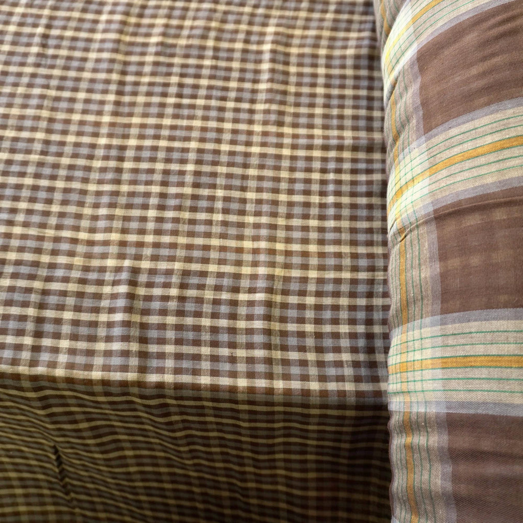 Soft Double sided Gingham Double Gauze – Brown