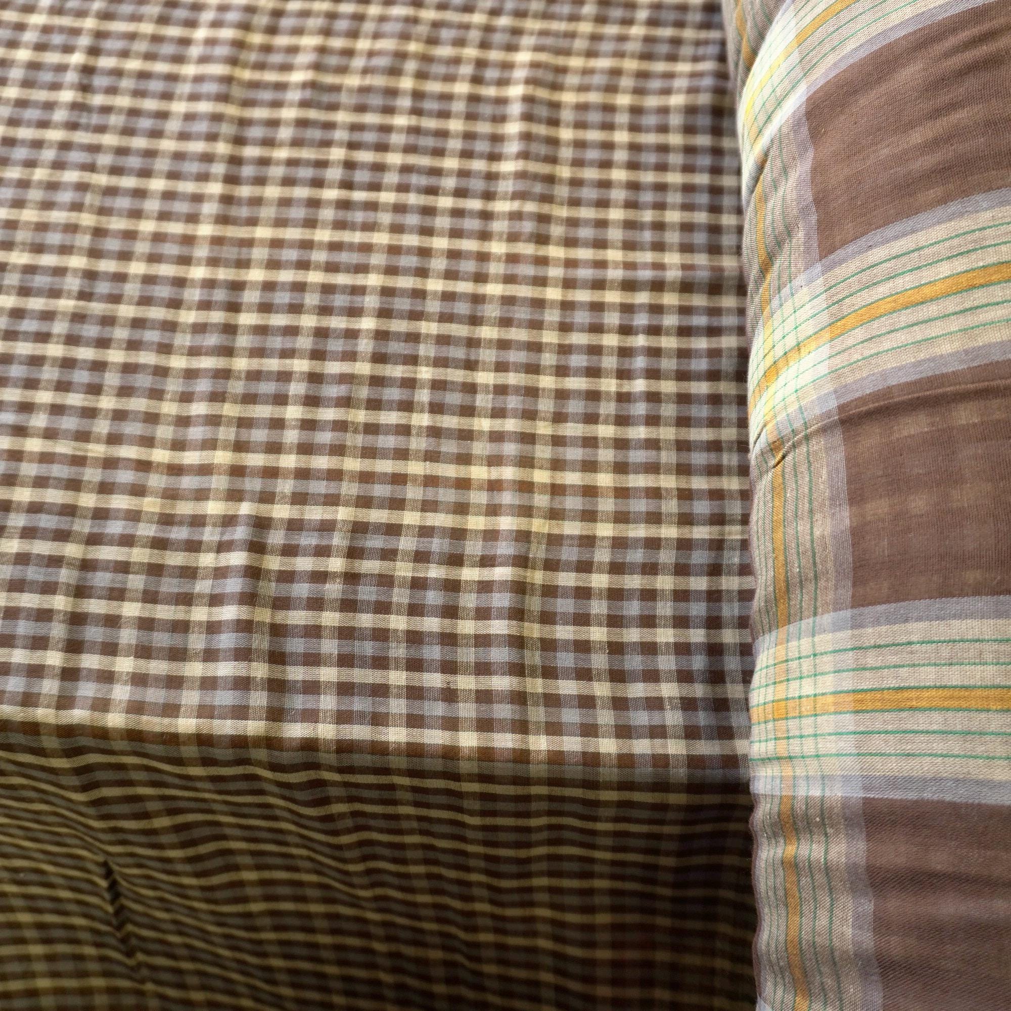 Soft Double sided Gingham Double Gauze – Brown