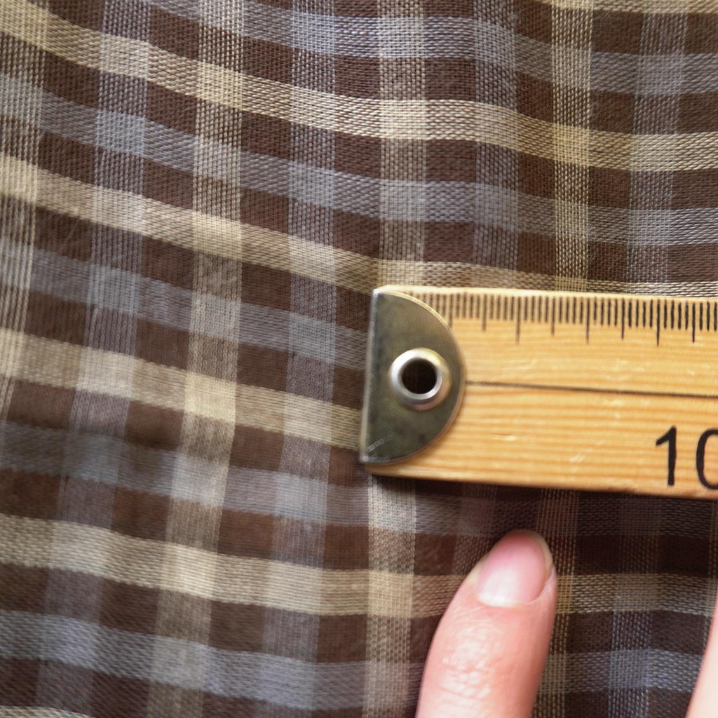 Soft Double sided Gingham Double Gauze – Brown
