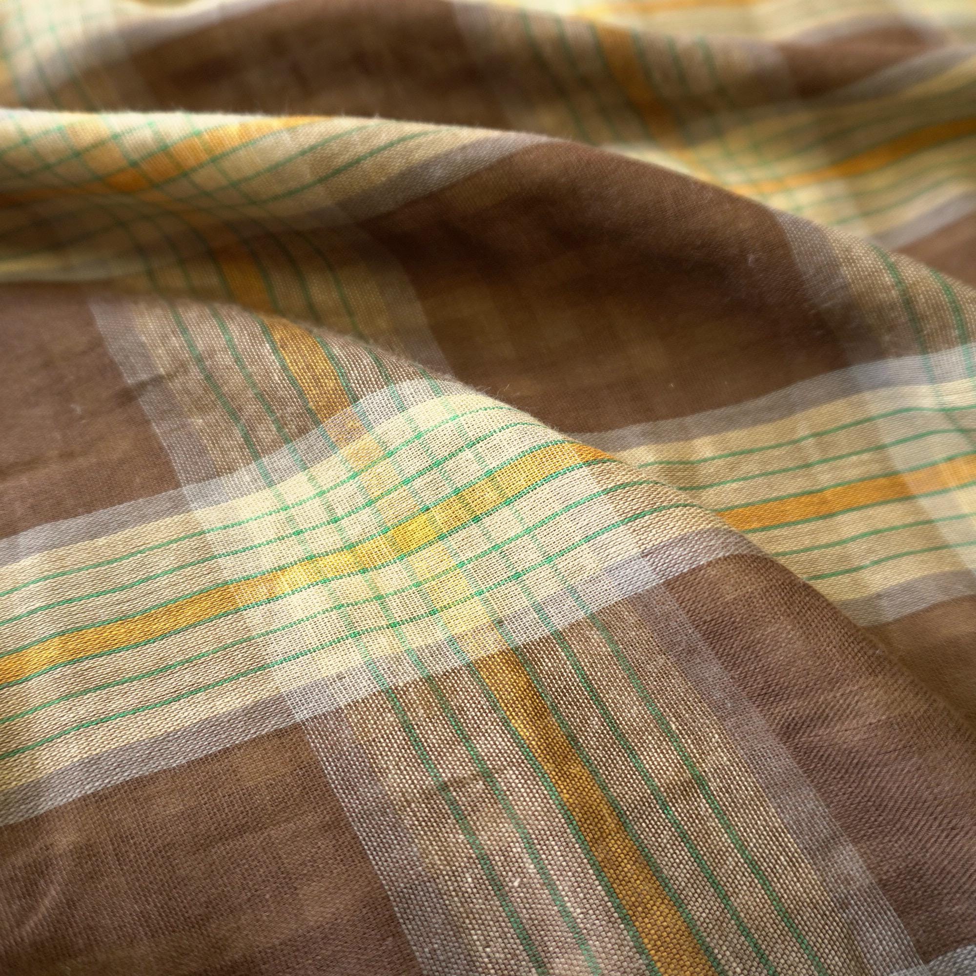 Soft Double sided Gingham Double Gauze – Brown