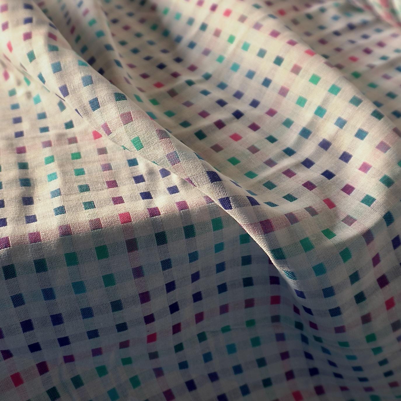 Yarn-Dyed Double Gauze Cotton – Berry, Teal & Plum Squares