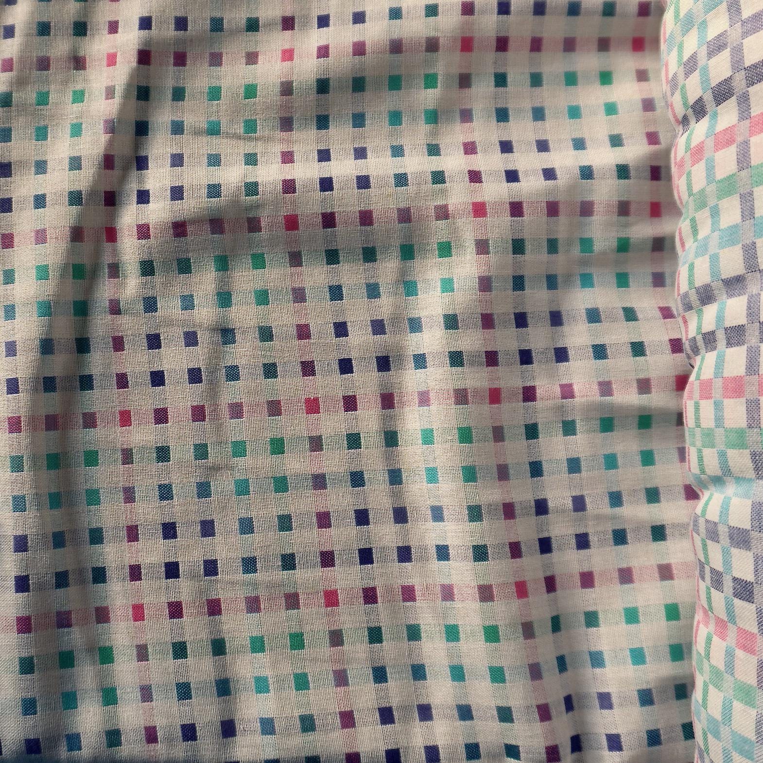 Yarn-Dyed Double Gauze Cotton – Berry, Teal & Plum Squares