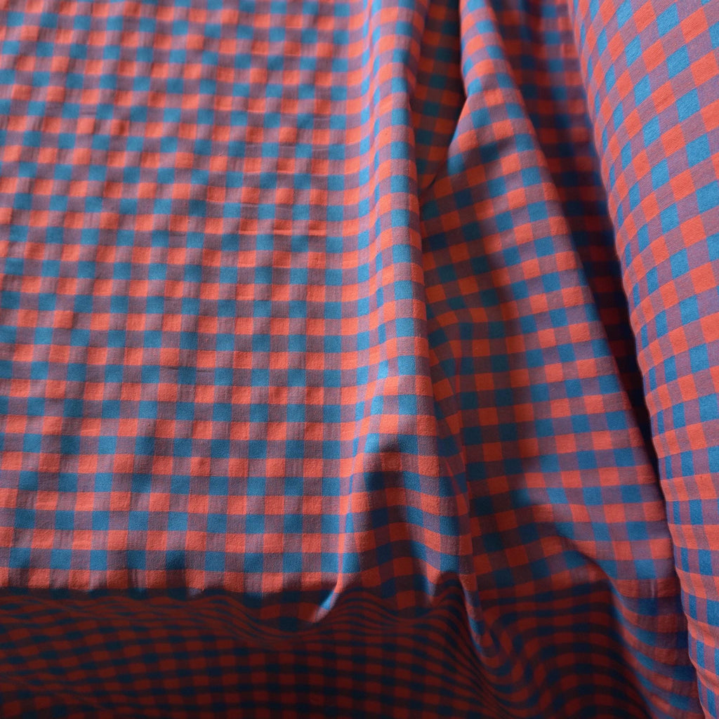 Yarn dyed cotton gingham - red navy