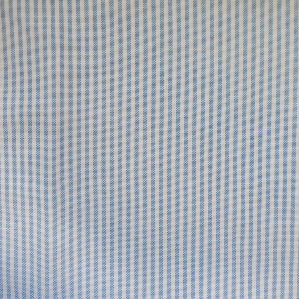 Organic Cotton Oxford with Stretch - Blue Stripe - indilisi