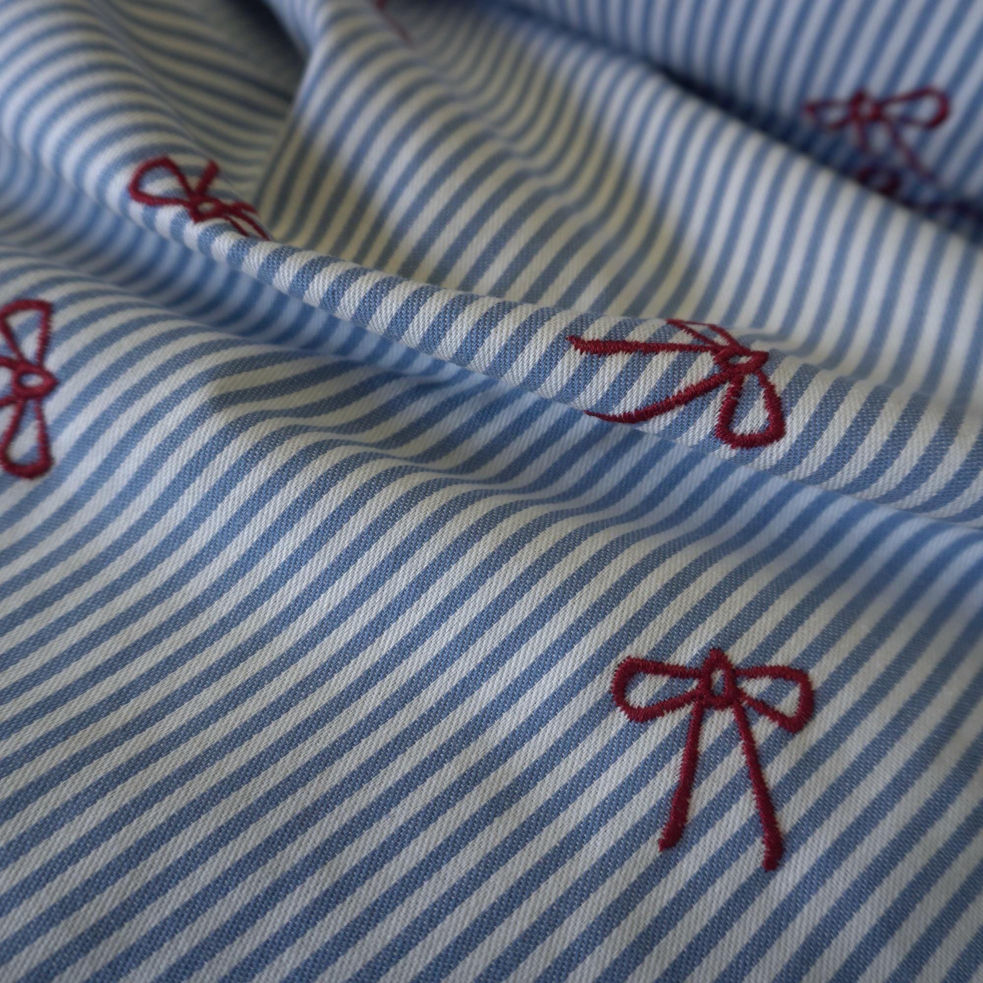 Valerie – Yarn dyed embroidery bows fabric