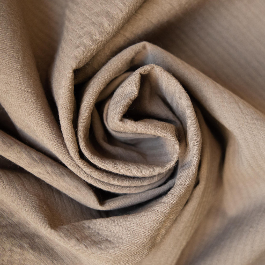 Organic Cotton Seersucker - Coco brown - indilisi