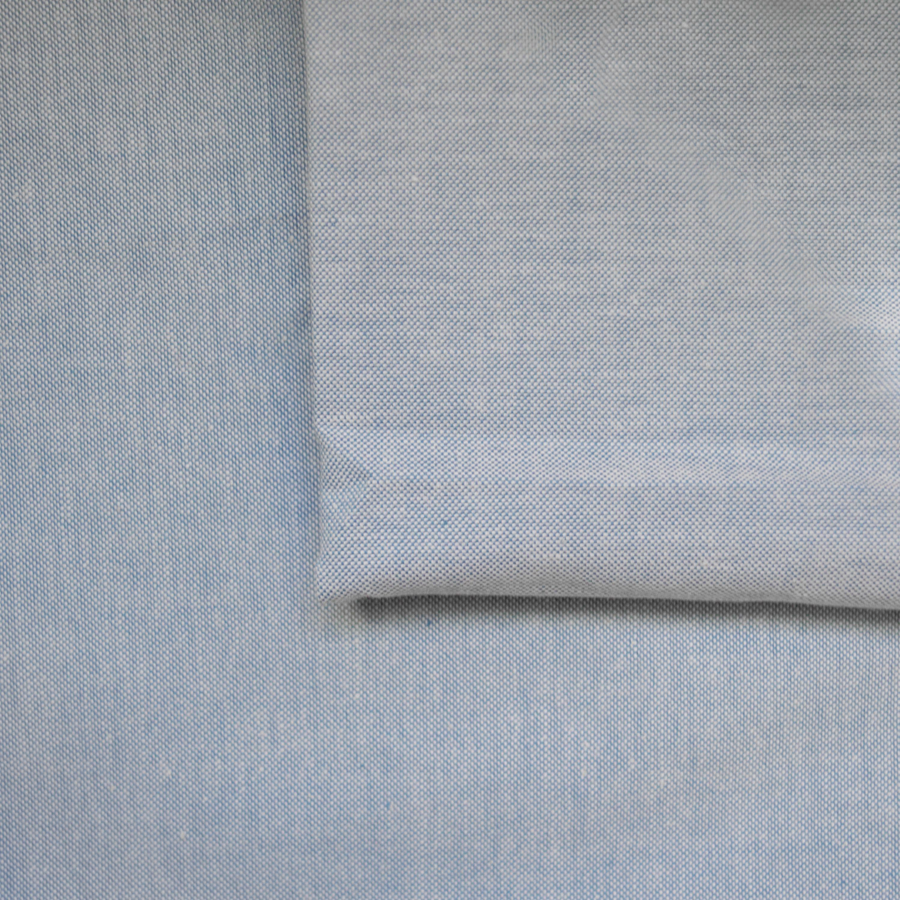 Organic Cotton Oxford with stretch - Lapis Blue - indilisi