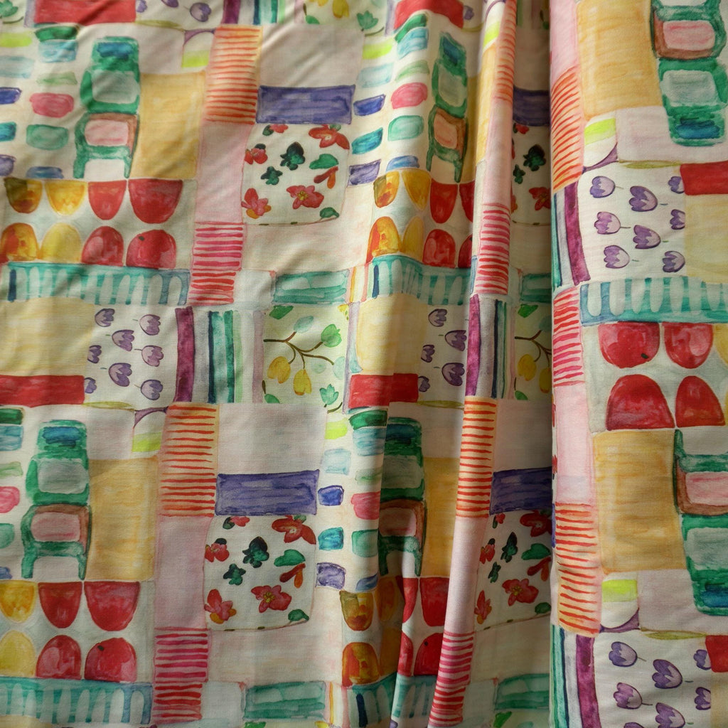 Whimsical Blocks – Light Cotton Poplin in Playful Colours
