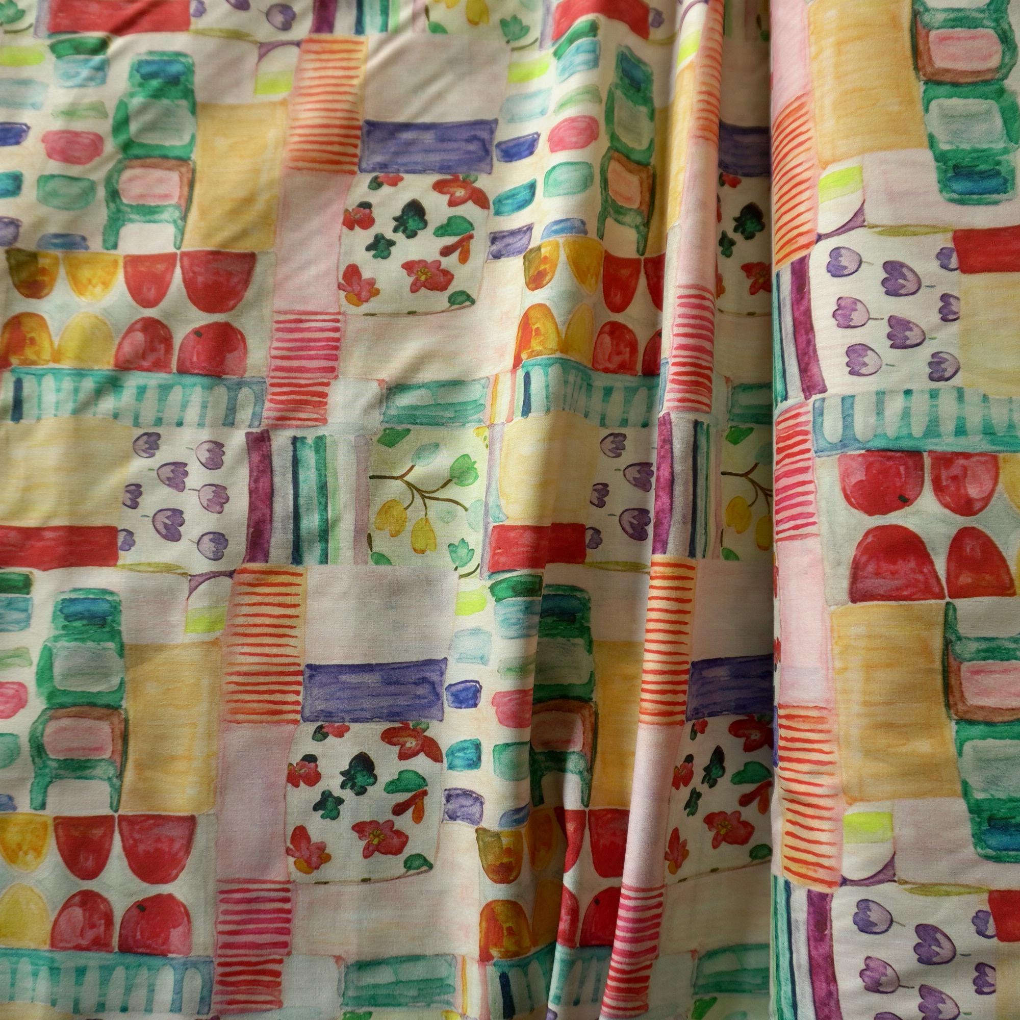 Whimsical Blocks – Light Cotton Poplin in Playful Colours