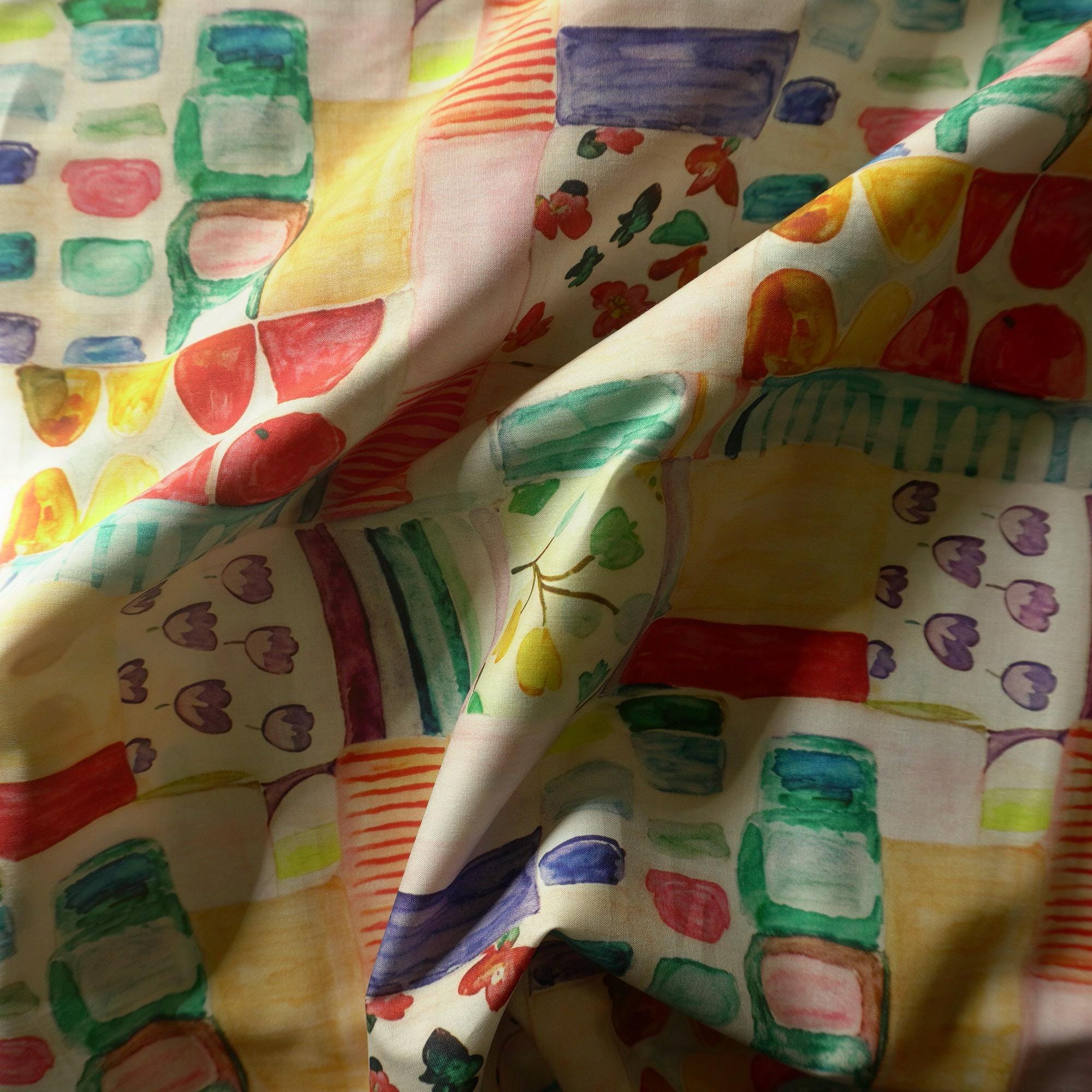 Whimsical Blocks – Light Cotton Poplin in Playful Colours